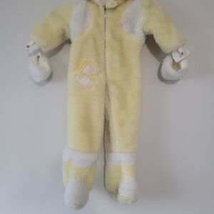 Vintage  Yellow and white baby bear snowsuit 18-24months made in Canada